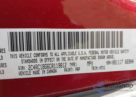 2012 Chrysler Town & Country Touring z USA, uszkodzony, nr VIN 2C4RC1BG6CR119812